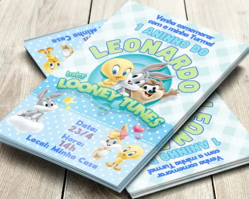 Convite Impresso Looney Tunes