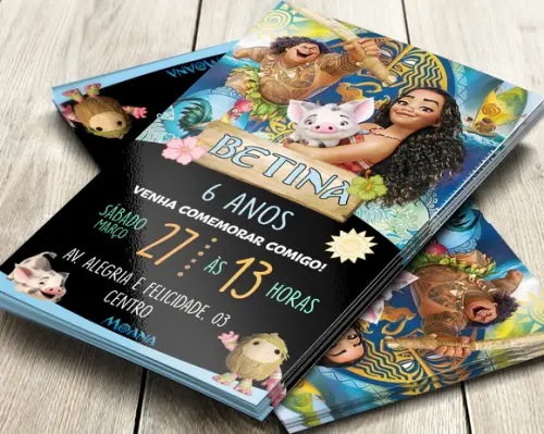 Convite Digital Moana Adulta