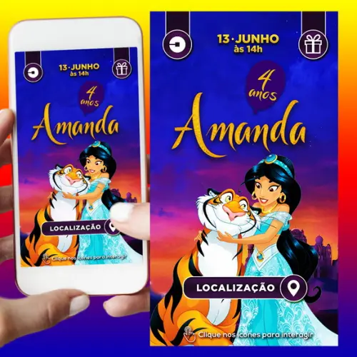Convite Digital Interativo Aladdin