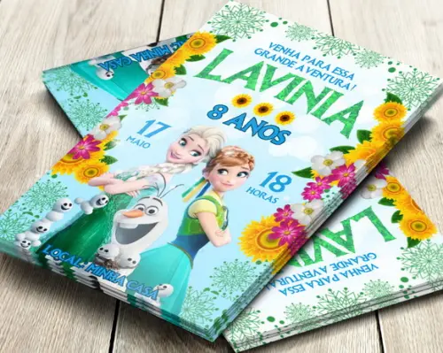 Convite Impresso Frozen Fever