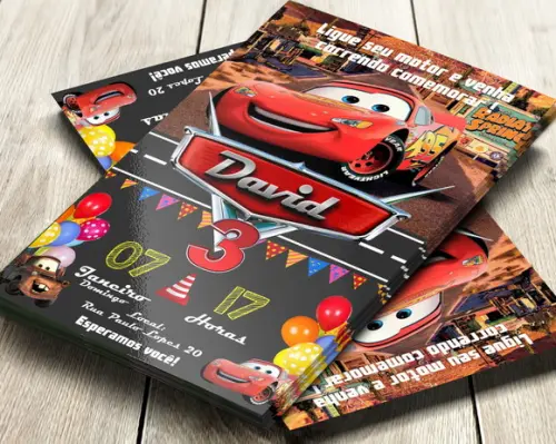 Convite Impresso Carros Mcqueen
