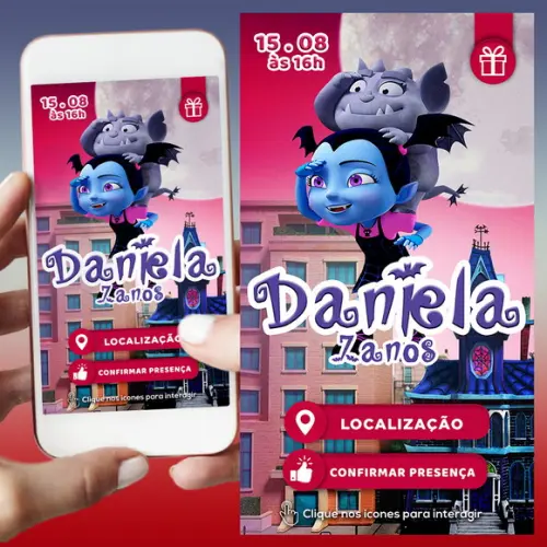 Convite Digital Interativo Vampirina