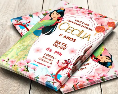 Convite Impresso Mulan