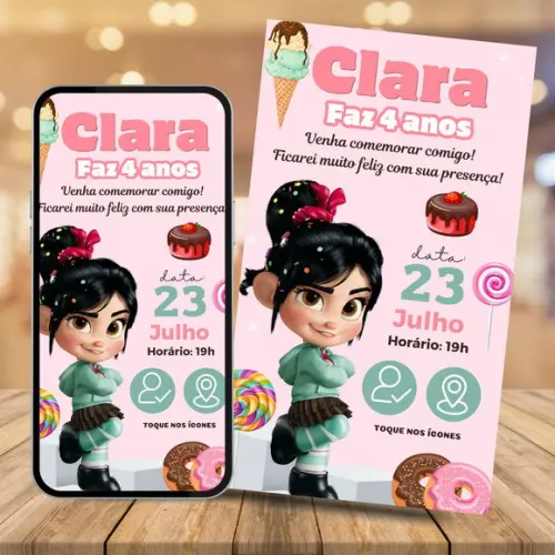 Convite Digital Interativo Vanellope