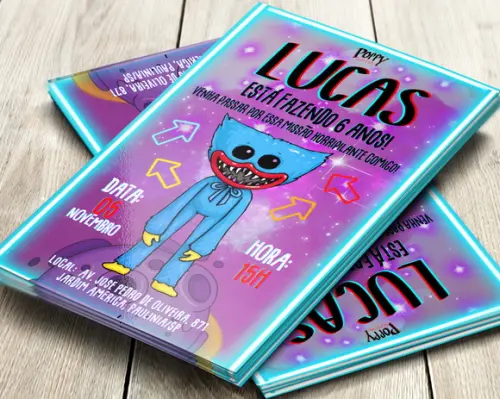 Convite Digital Poppy Playtime Huggy Wuggy