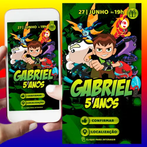 Convite Digital Interativo Ben 10