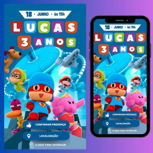 Convite Digital Interativo Pocoyo