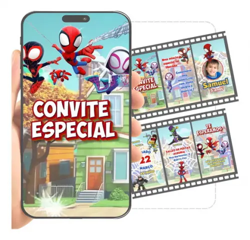 Convite Animado Spidey e Seus Amigos Espetaculares