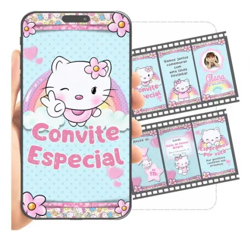 Convite Animado Hello Kitty