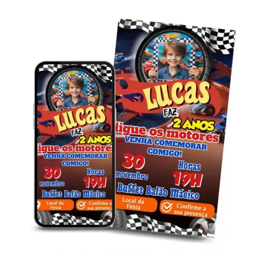 Convite Digital Interativo Hot Wheels