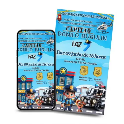 Convite Digital Interativo Polícia