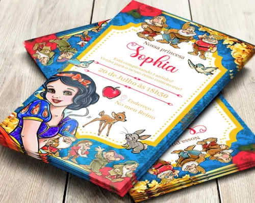 Convite Digital Branca de Neve