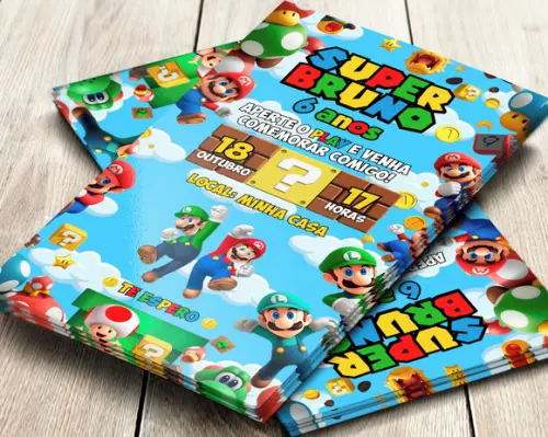 Convite Impresso Mario Bros