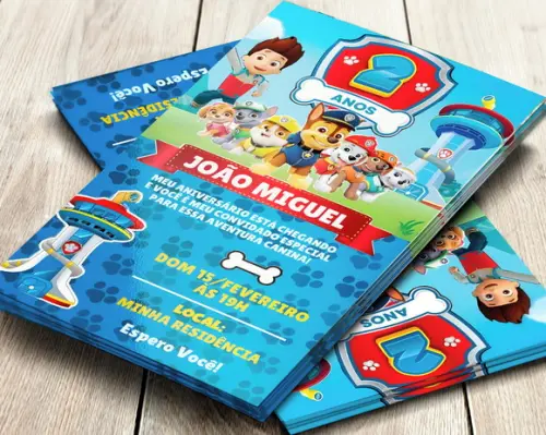 Convite Impresso Patrulha Canina