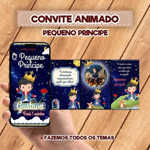 Convite Animado Pequeno Príncipe