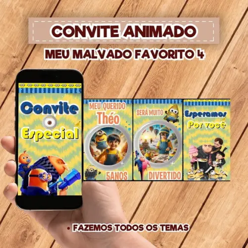 Convite Animado Meu Malvado Favorito 4