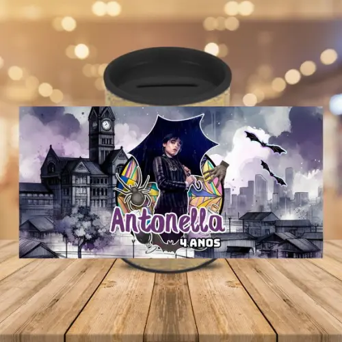Adesivo para Cofrinho Wandinha