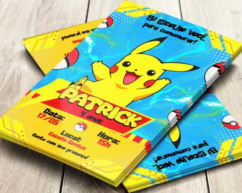 Convite Digital Pikachu