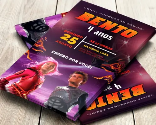 Convite Digital Sharkboy e Lavagirl