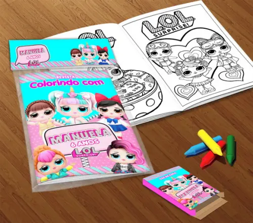 Kit Colorir Lol Surprise (livrinho + Giz de Cera)