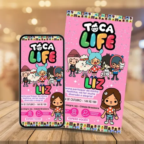 Convite Digital Interativo Toca Life