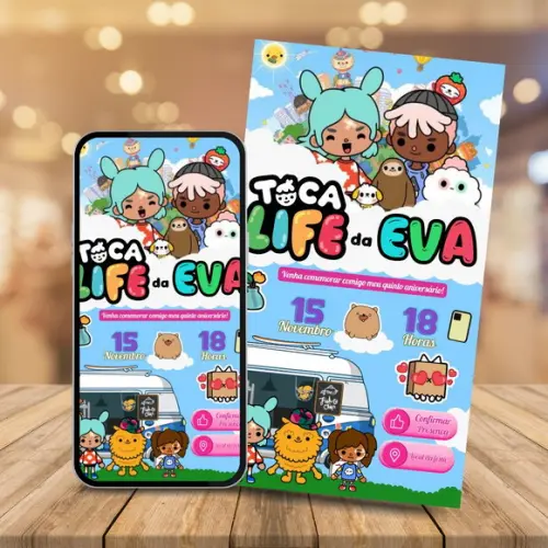 Convite Digital Interativo Toca Life