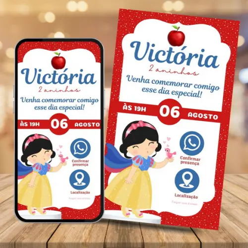 Convite Digital Interativo Branca de Neve