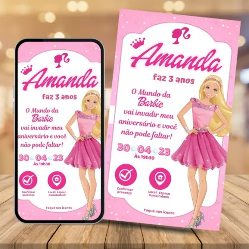 Convite Digital Interativo Barbie