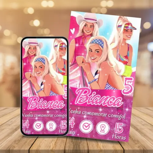 Convite Digital Interativo Barbie