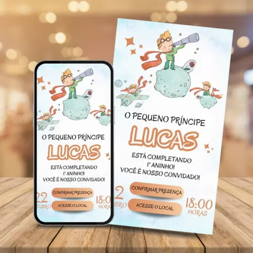 Convite Digital Interativo Pequeno Príncipe