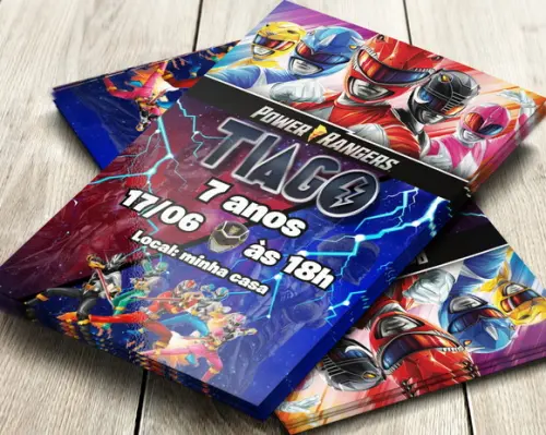 Convite Impresso Power Rangers