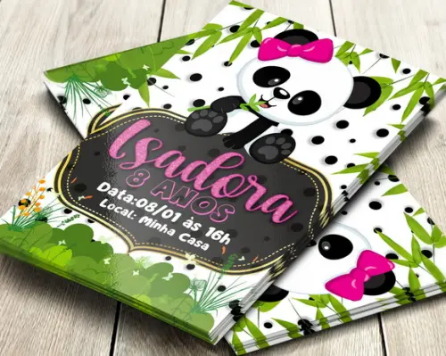 Convite Impresso Panda