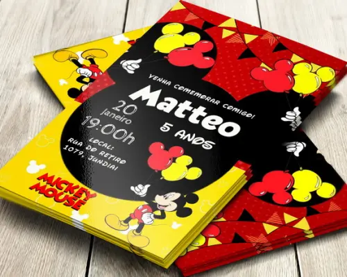 Convite Impresso Mickey