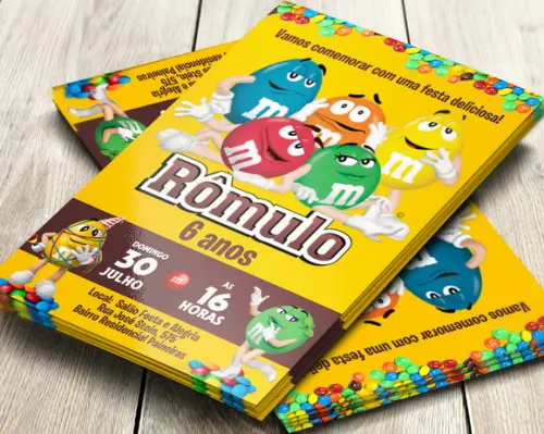 Convite Impresso M&m´s