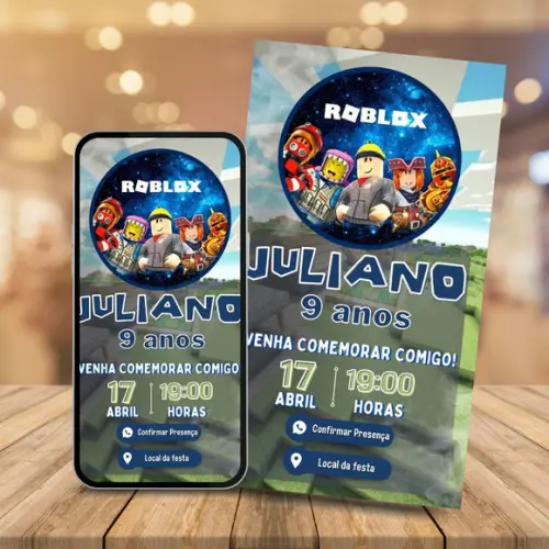 Convite Digital Interativo Roblox