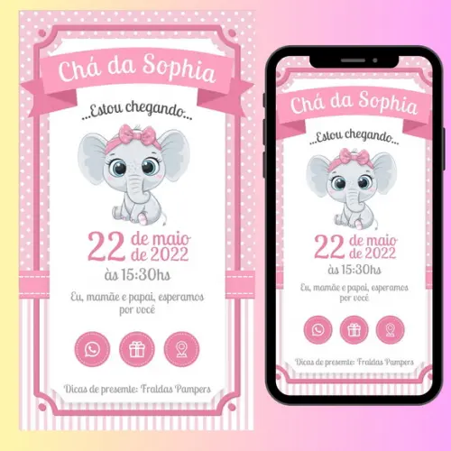Convite Digital Interativo Chá de Bebê
