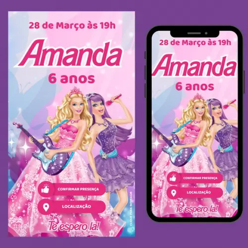 Convite Digital Interativo Barbie