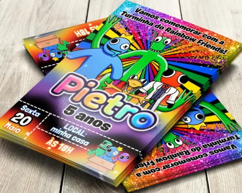 Convite Digital Rainbow Friends