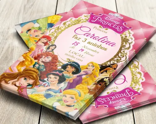 Convite Digital Princesas da Disney