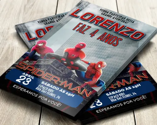 Convite de Aniversário Digital Homem Aranha