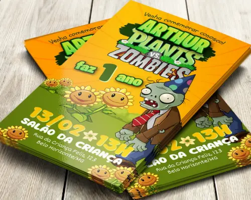Convite Digital Plants Vs. Zombies