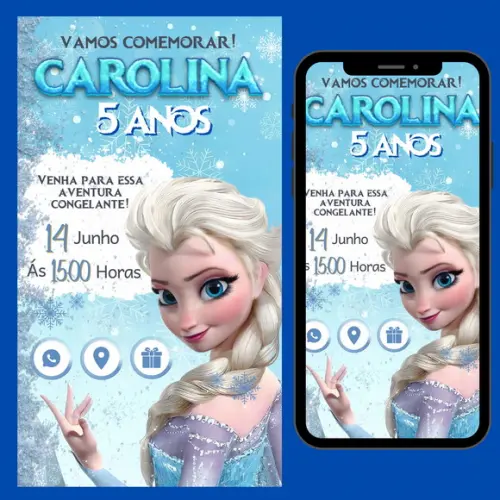 Convite Digital Interativo Frozen