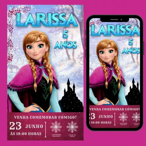 Convite Digital Interativo Frozen