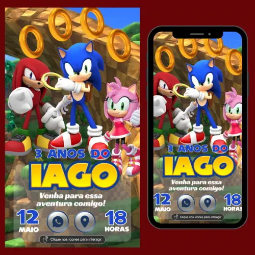 Convite Digital Interativo Sonic