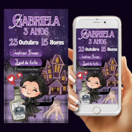 Convite Digital Interativo Wandinha