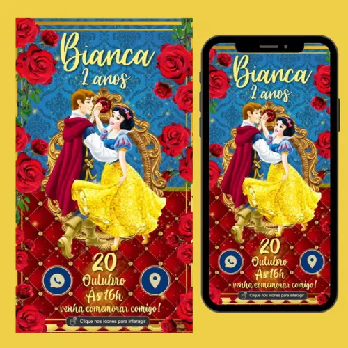 Convite Digital Interativo Branca de Neve