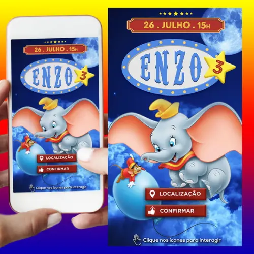 Convite Digital Interativo Dumbo