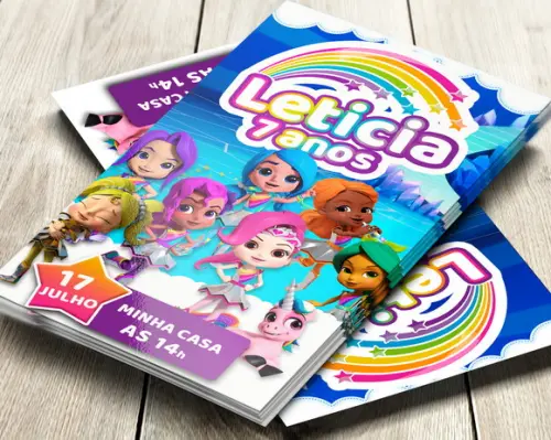 Convite Digital Rainbow Rangers