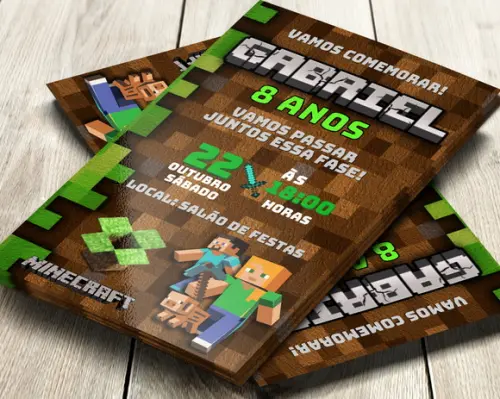 Convite Digital Minecraft