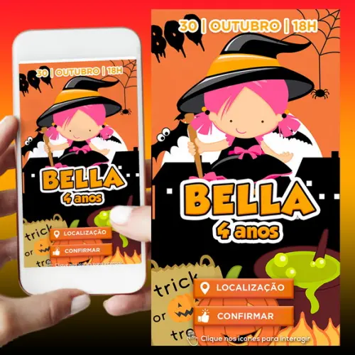 Convite Digital Interativo Halloween